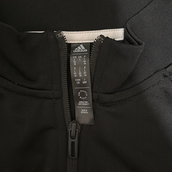 Adidas black & white 3 stripe track suit M/L - Picture 5 of 15